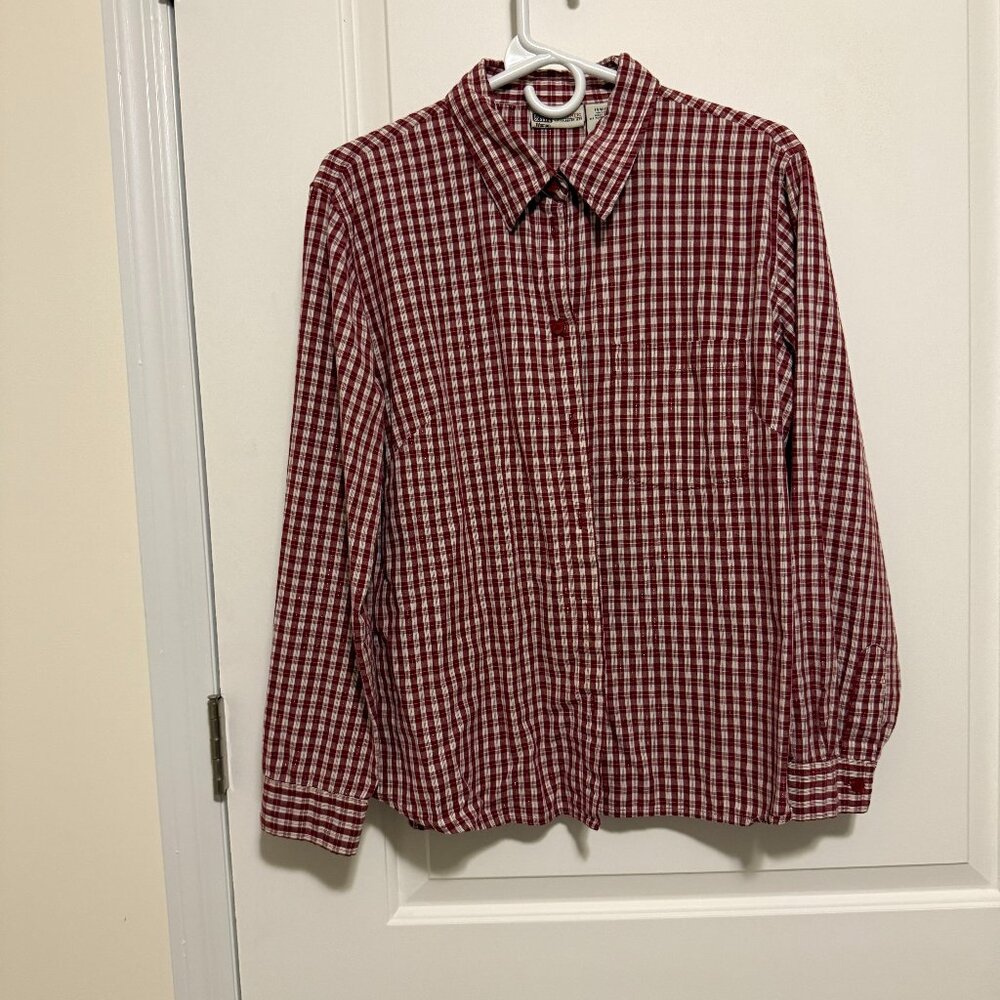 Women’s Long Sleeve Striped Button Up Shirt- XL
